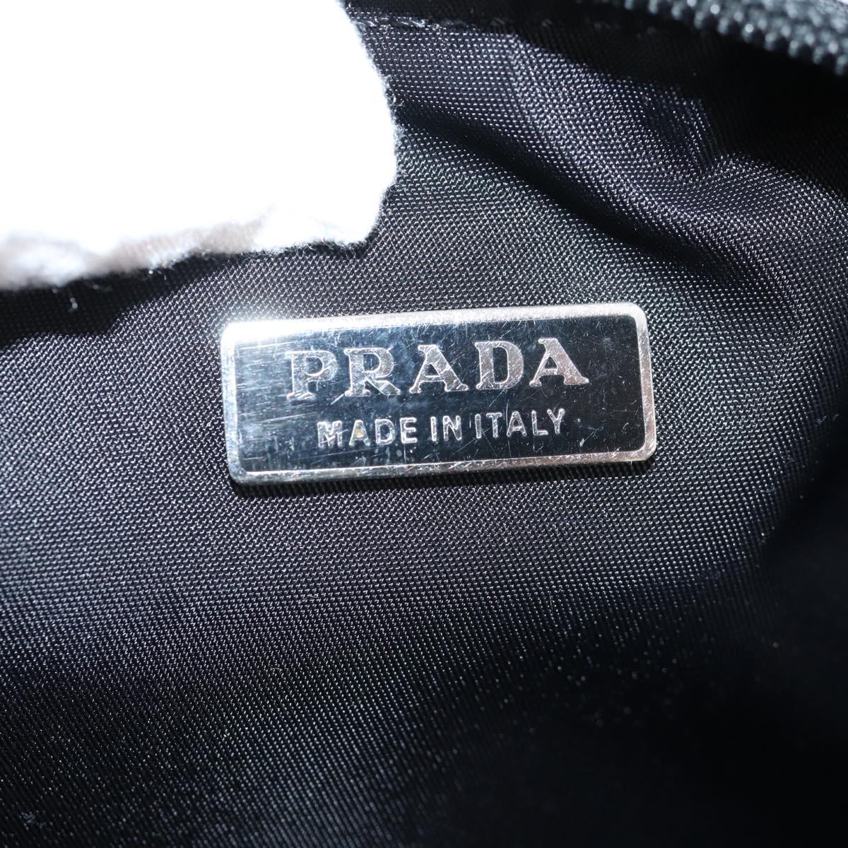 PRADA Accessory Pouch Nylon Black Silver Auth 141280V