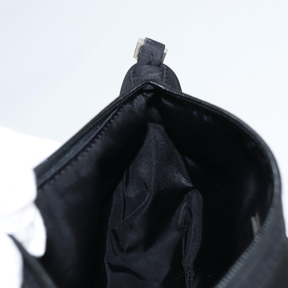 PRADA Accessory Pouch Nylon Black Silver Auth 141280V