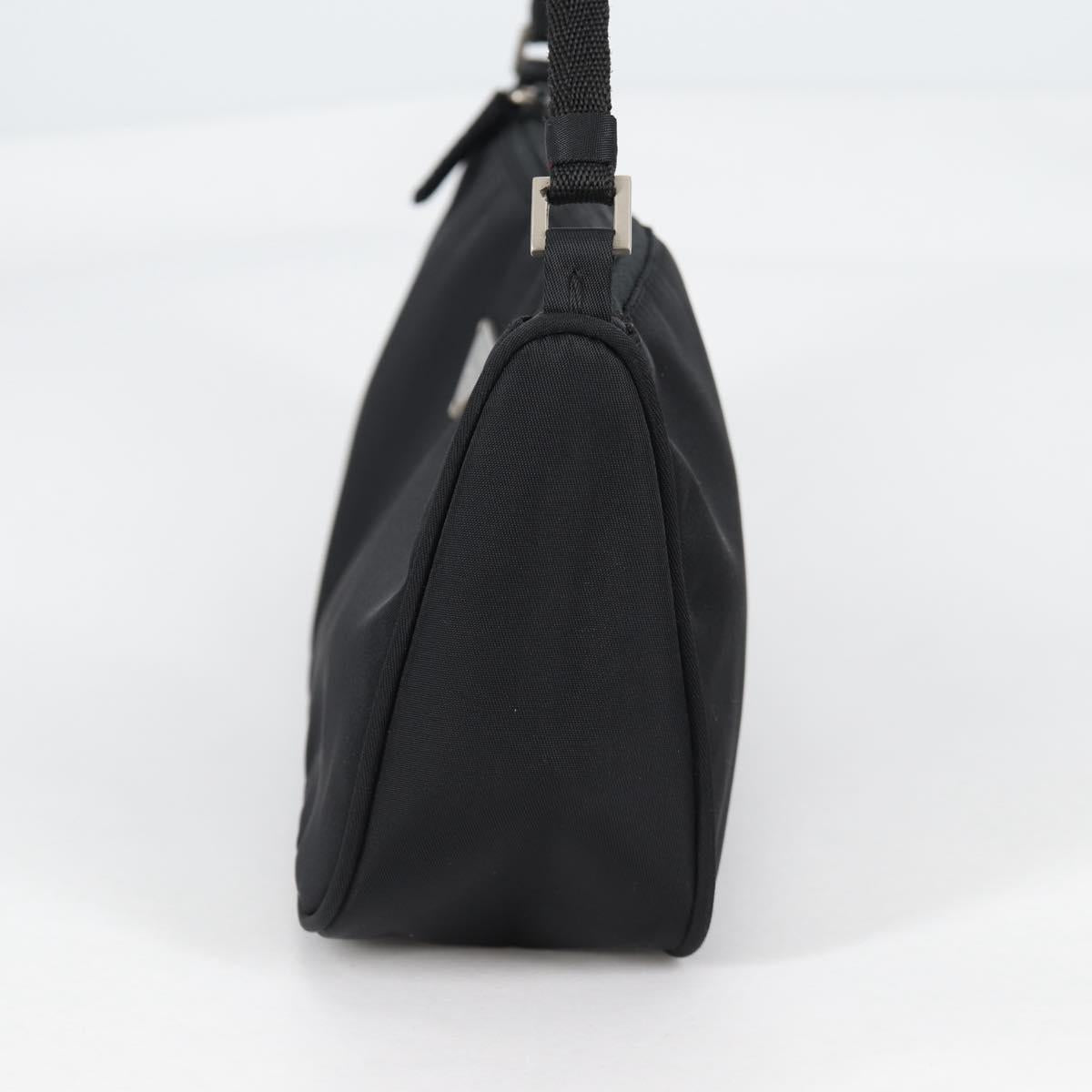 PRADA Accessory Pouch Nylon Black Silver Auth 141280V