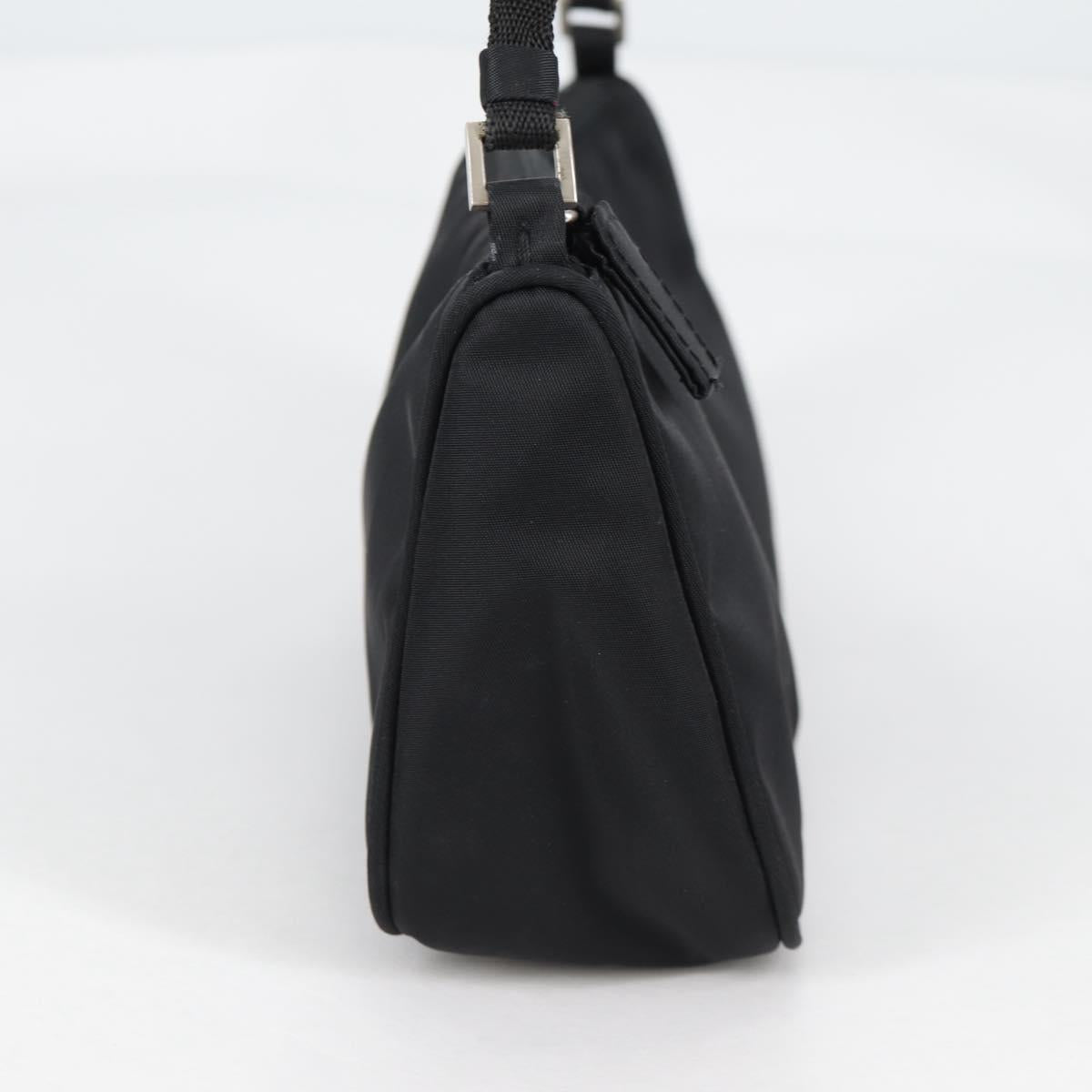 PRADA Accessory Pouch Nylon Black Silver Auth 141280V