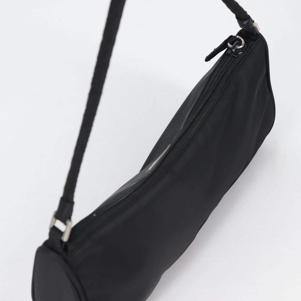 PRADA Accessory Pouch Nylon Black Silver Auth 141280V