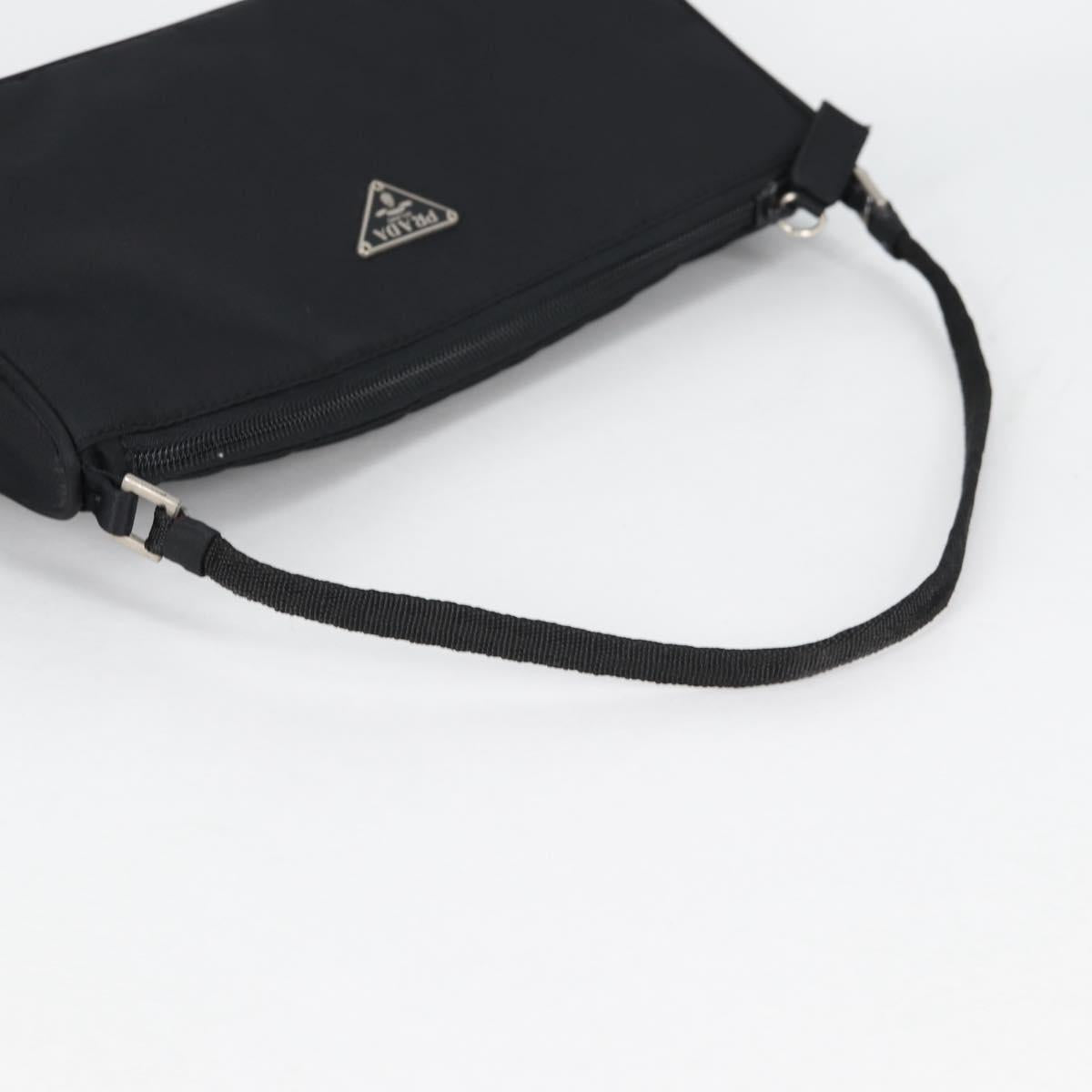 PRADA Accessory Pouch Nylon Black Silver Auth 141280V