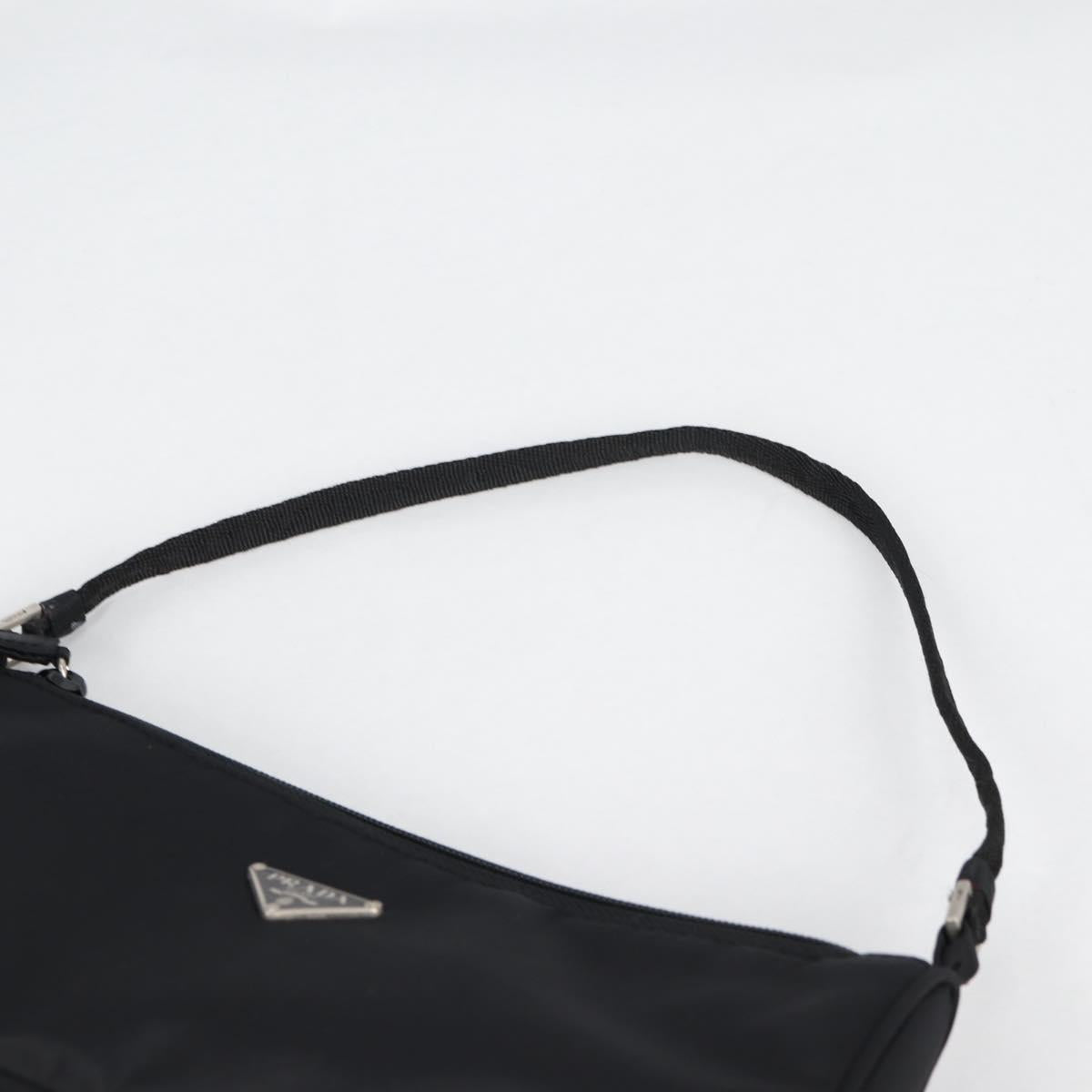 PRADA Accessory Pouch Nylon Black Silver Auth 141280V