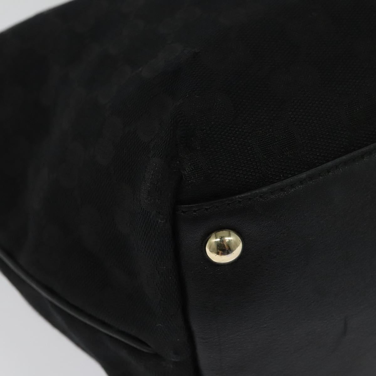 GUCCI GG Canvas Abbey Tote Bag Black Gold 169946 Auth 141287