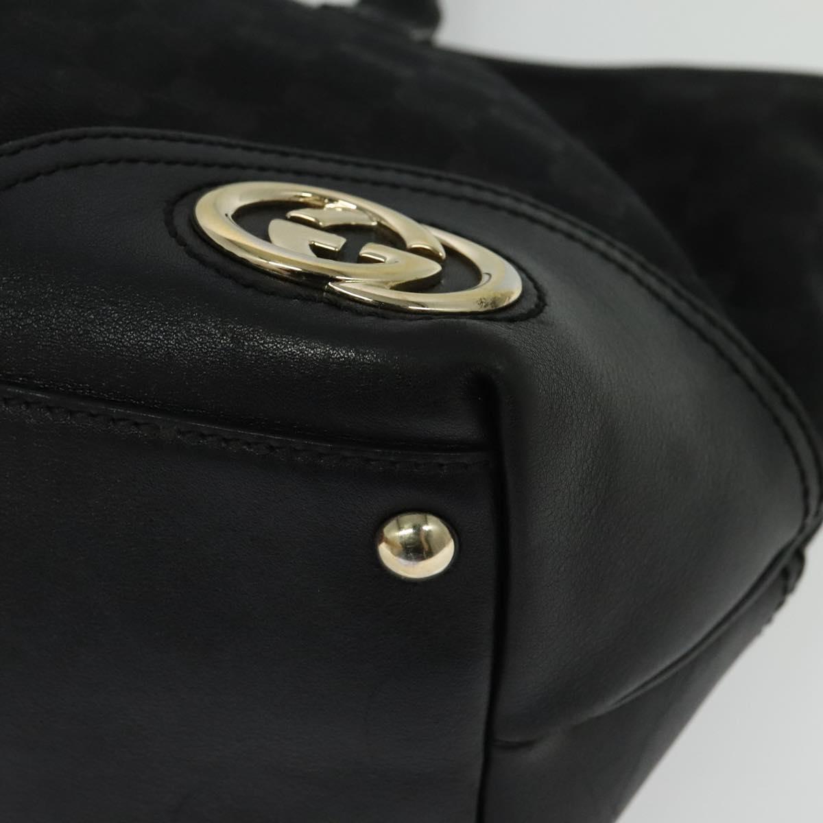GUCCI GG Canvas Abbey Tote Bag Black Gold 169946 Auth 141287