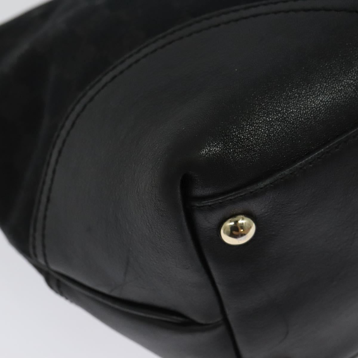 GUCCI GG Canvas Abbey Tote Bag Black Gold 169946 Auth 141287
