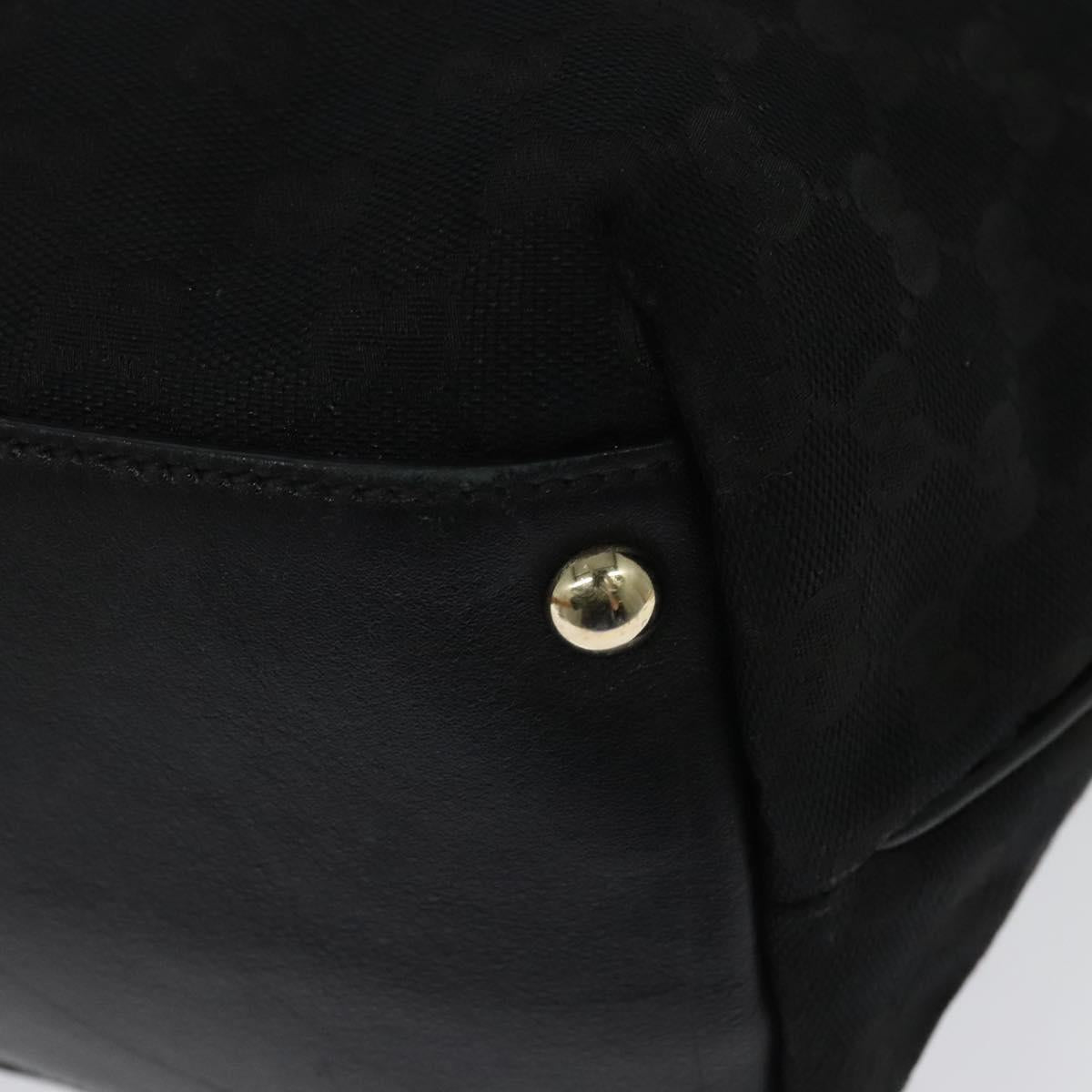 GUCCI GG Canvas Abbey Tote Bag Black Gold 169946 Auth 141287