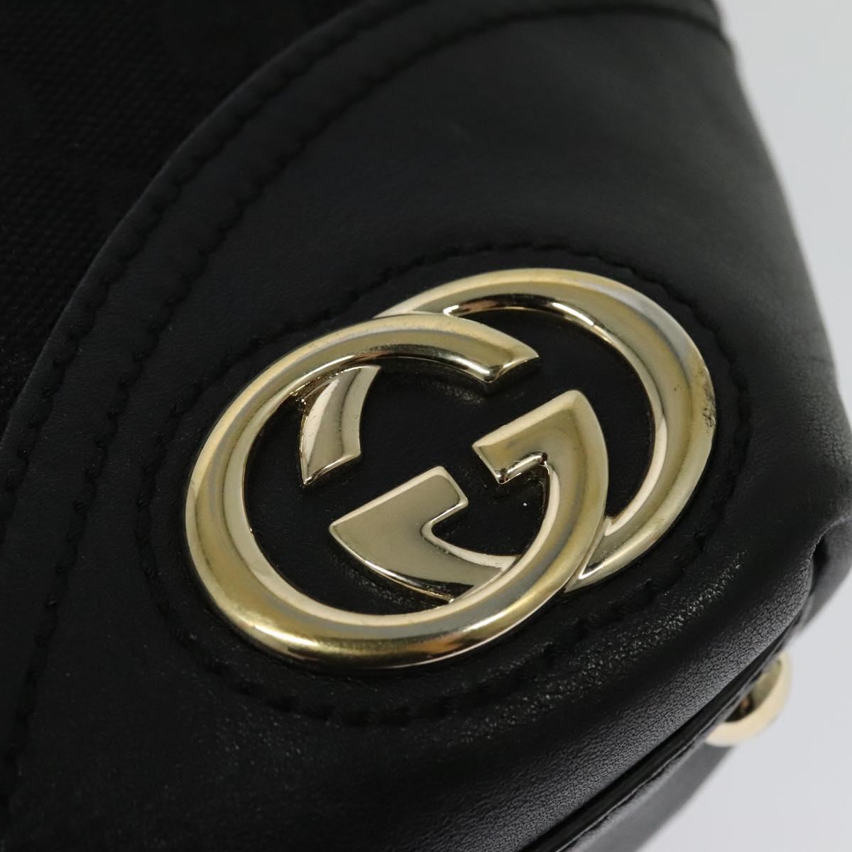 GUCCI GG Canvas Abbey Tote Bag Black Gold 169946 Auth 141287