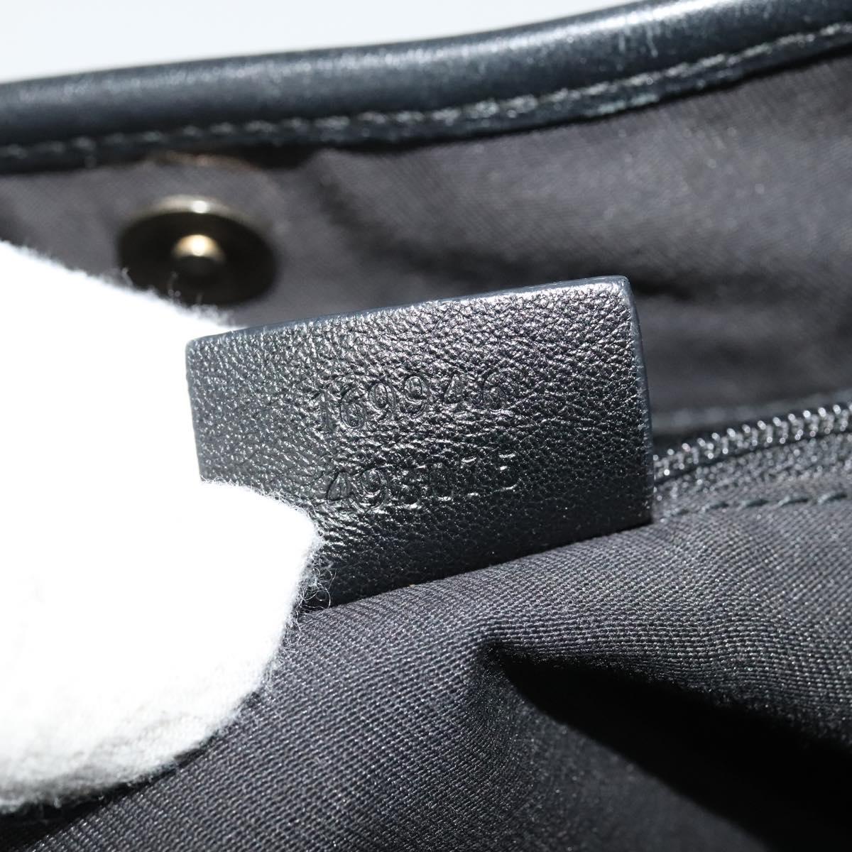 GUCCI GG Canvas Abbey Tote Bag Black Gold 169946 Auth 141287