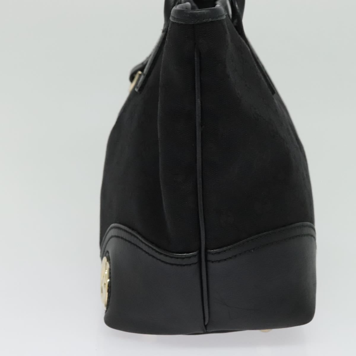 GUCCI GG Canvas Abbey Tote Bag Black Gold 169946 Auth 141287