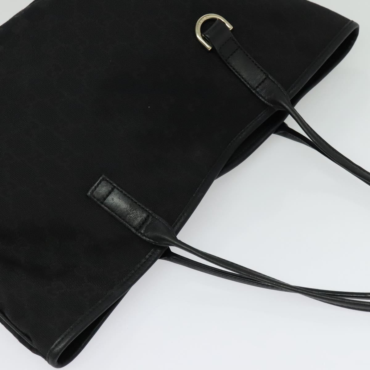 GUCCI GG Canvas Abbey Tote Bag Black Gold 169946 Auth 141287