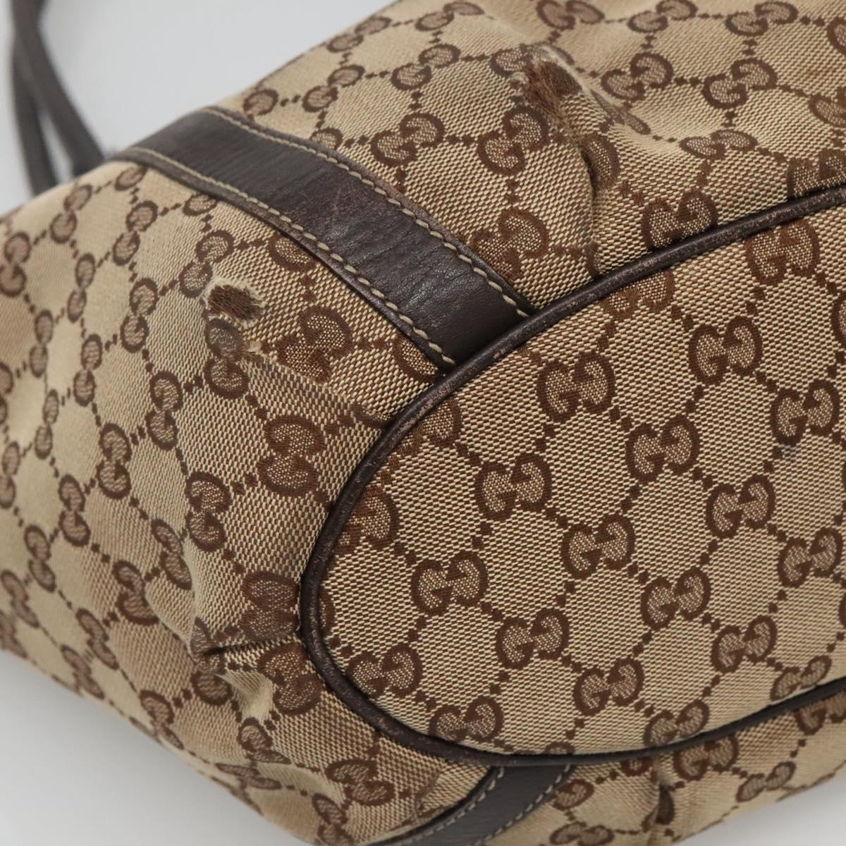 GUCCI GG Canvas Abbey Tote Bag Beige Gold 211982 Auth 141289