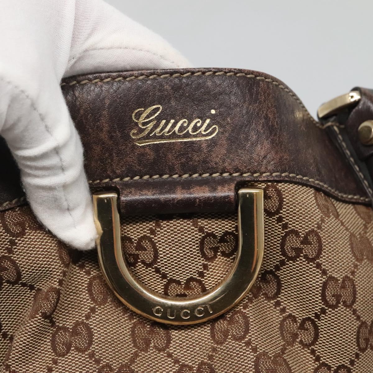 GUCCI GG Canvas Abbey Tote Bag Beige Gold 211982 Auth 141289