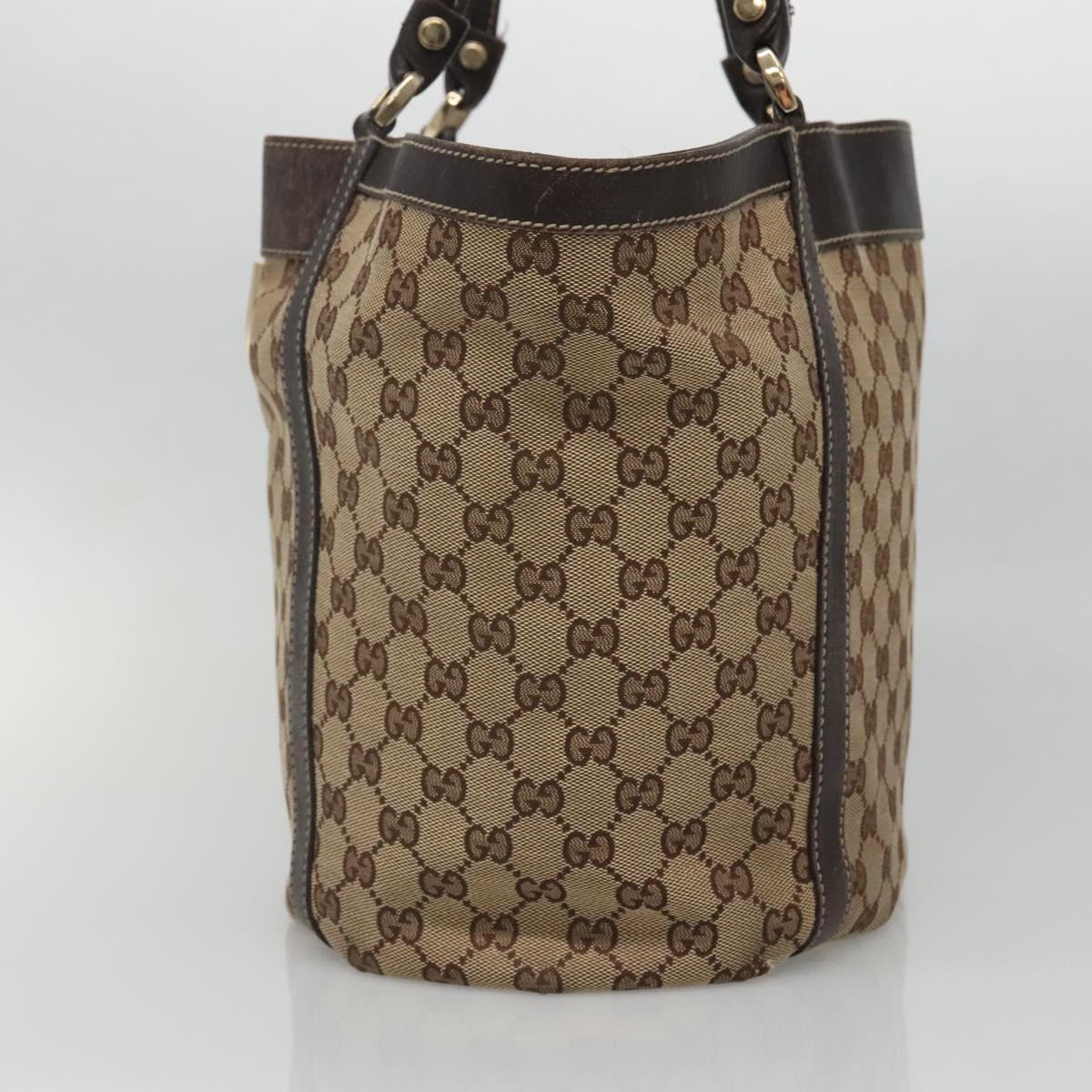 GUCCI GG Canvas Abbey Tote Bag Beige Gold 211982 Auth 141289