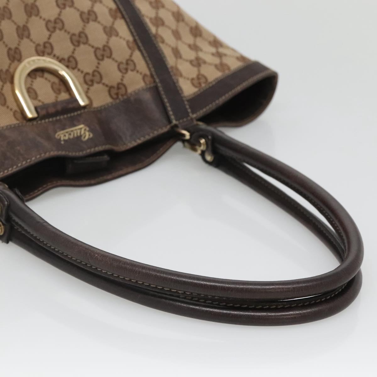 GUCCI GG Canvas Abbey Tote Bag Beige Gold 211982 Auth 141289