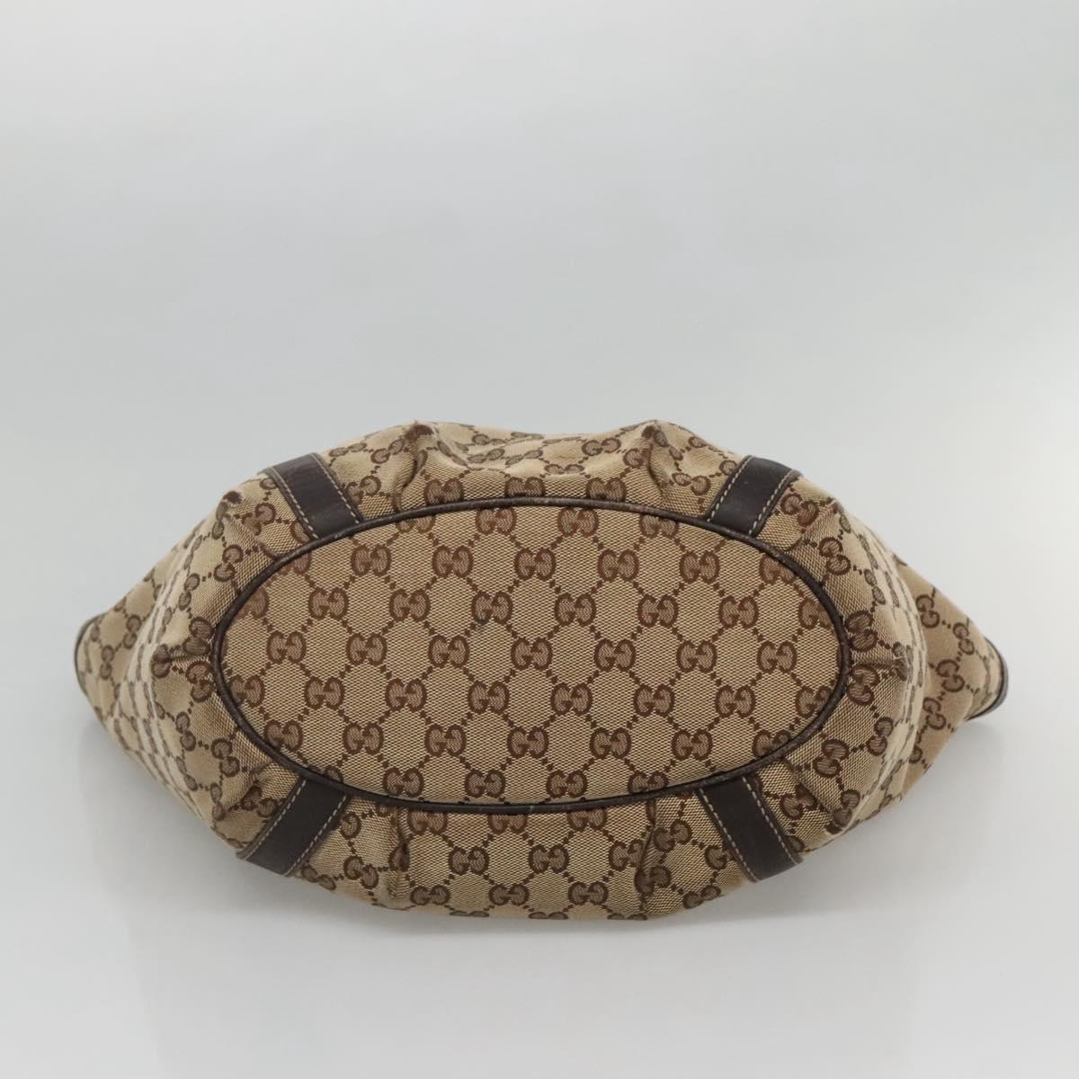 GUCCI GG Canvas Abbey Tote Bag Beige Gold 211982 Auth 141289