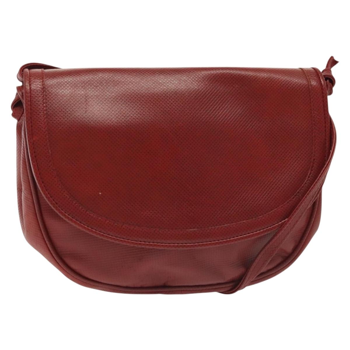 BOTTEGA VENETA Shoulder Bag Leather Red Gold Auth 141290