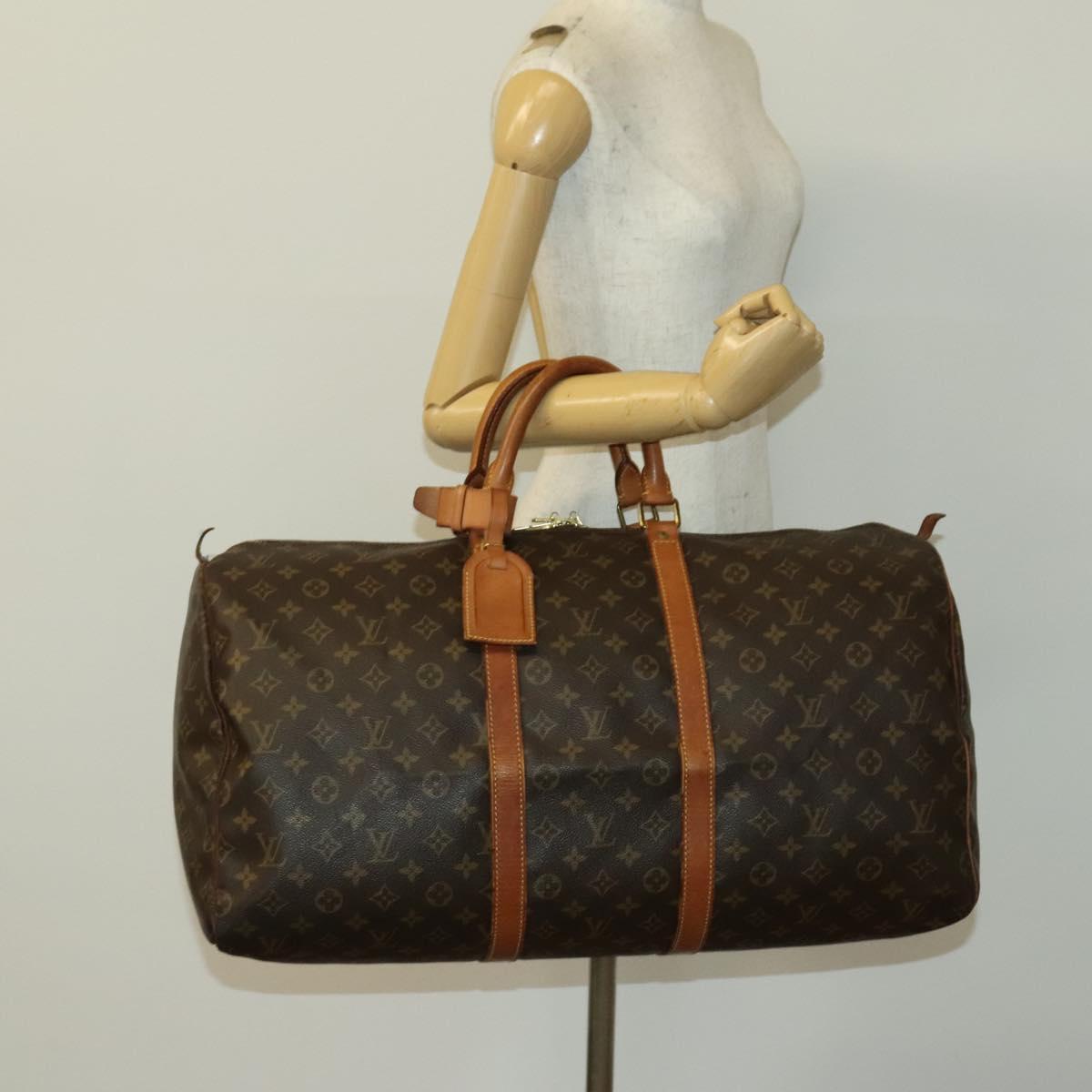 LOUIS VUITTON Monogram Keepall 55 Boston Bag M41424 LV Auth 141304