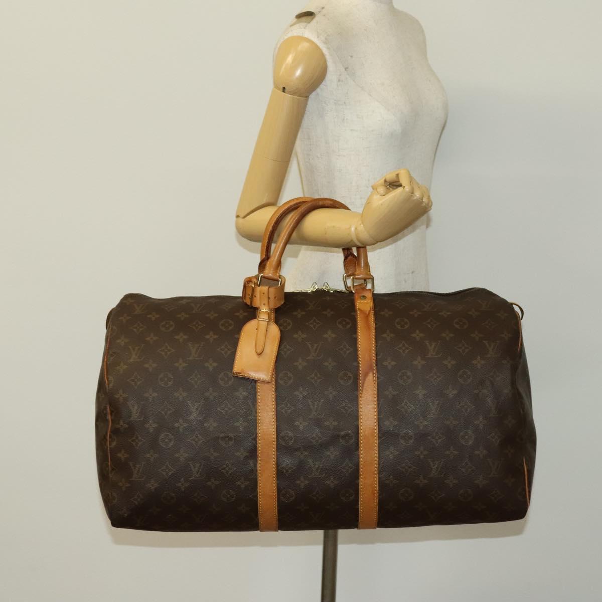 LOUIS VUITTON Monogram Keepall 55 Boston Bag M41424 LV Auth 141305