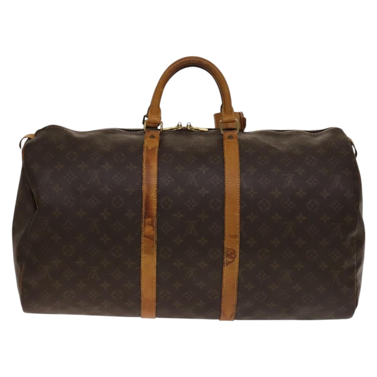 LOUIS VUITTON Monogram Keepall 55 Boston Bag M41424 LV Auth 141305