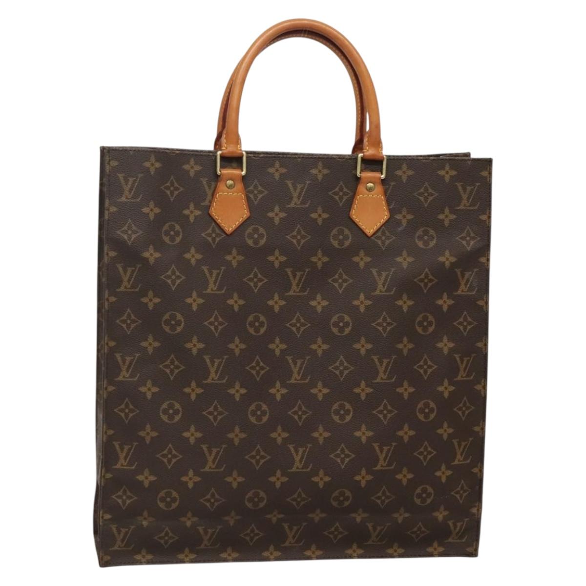 LOUIS VUITTON Monogram Sac Plat Hand Bag M51140 LV Auth 141315