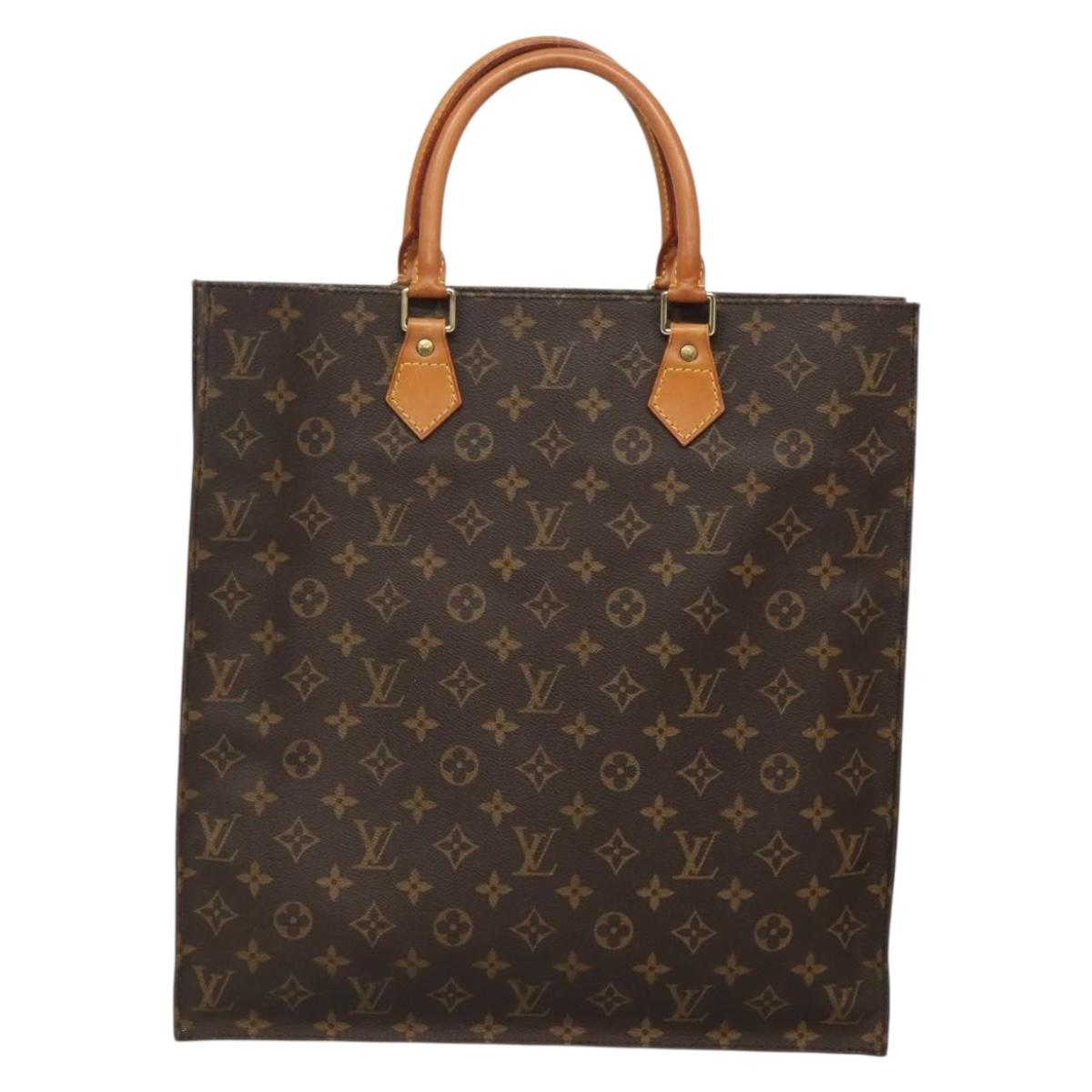 LOUIS VUITTON Monogram Sac Plat Hand Bag M51140 LV Auth 141315