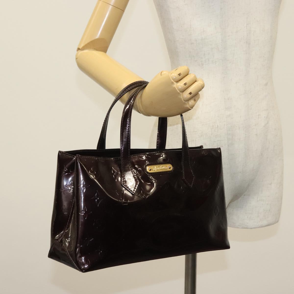 LOUIS VUITTON Monogram Vernis Wilshire PM Hand Bag Amarante M93641 Auth 141320