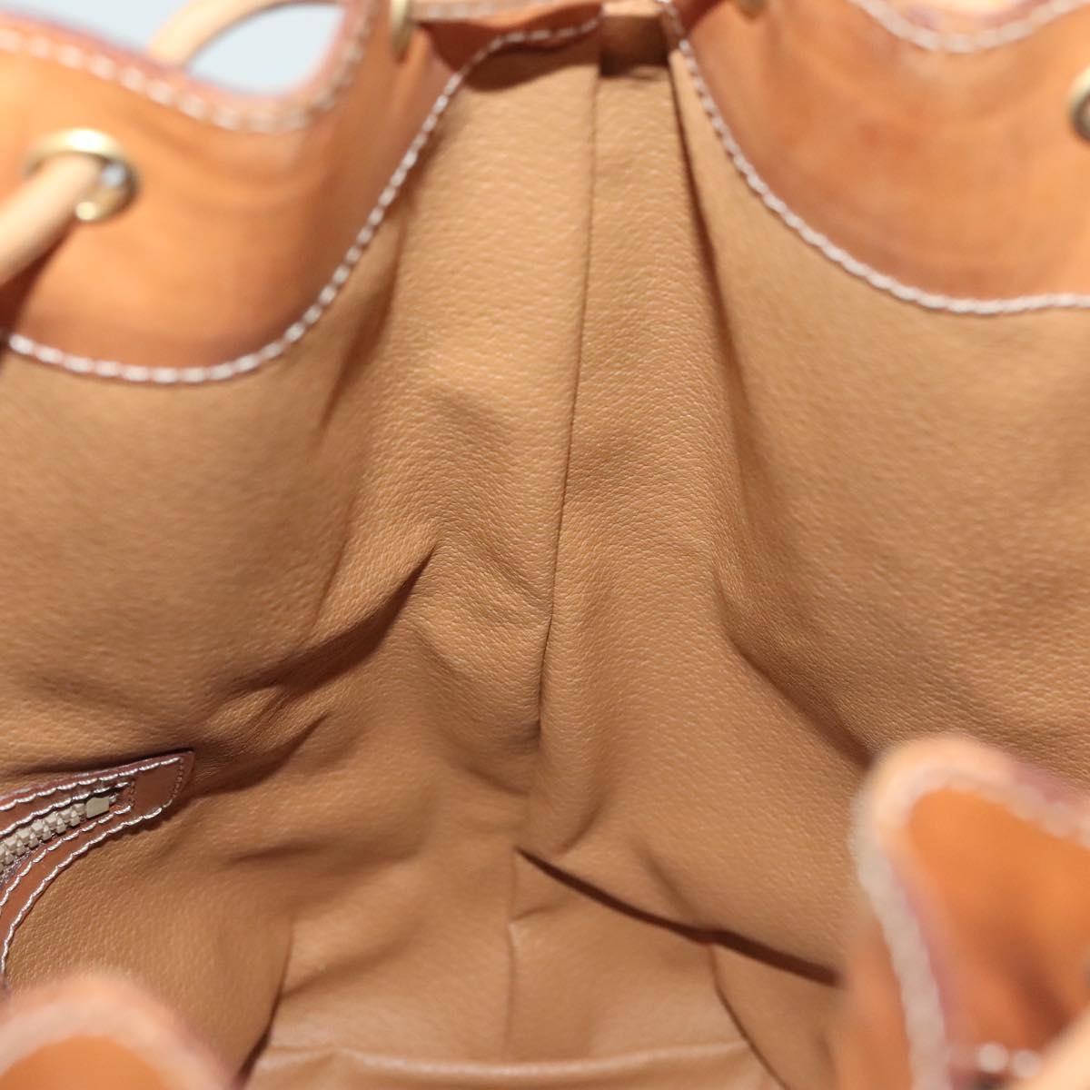 CELINE Macadam Canvas Shoulder Bag PVC Leather Brown Gold Auth 141340