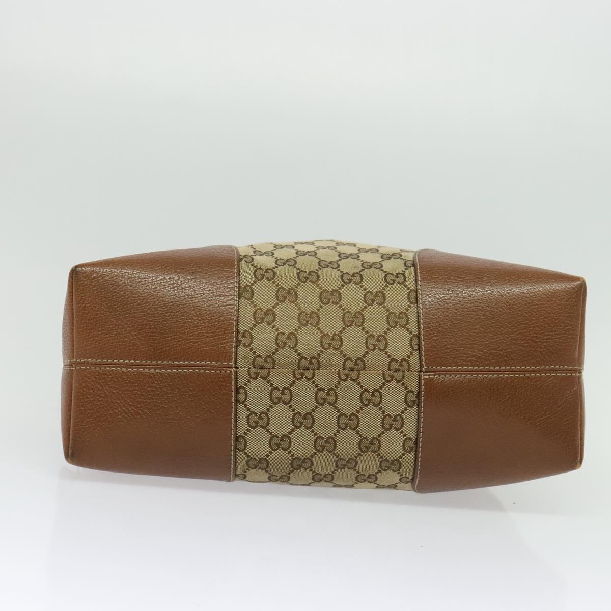 GUCCI GG Canvas Shoulder Bag Beige Gold 323673 Auth 141351
