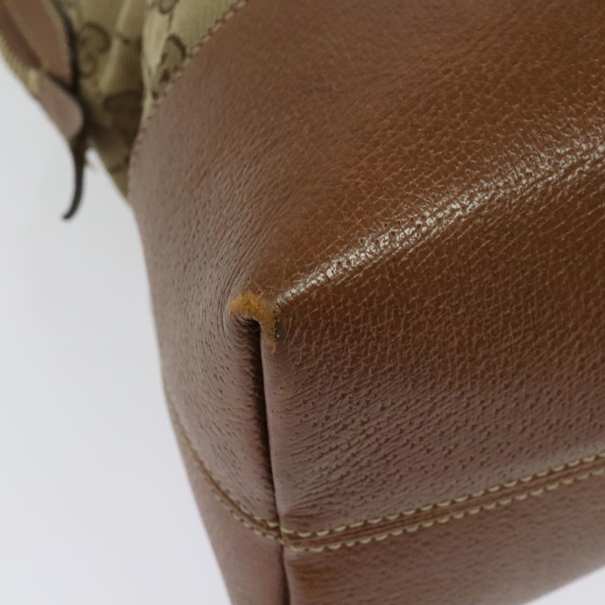 GUCCI GG Canvas Shoulder Bag Beige Gold 323673 Auth 141351