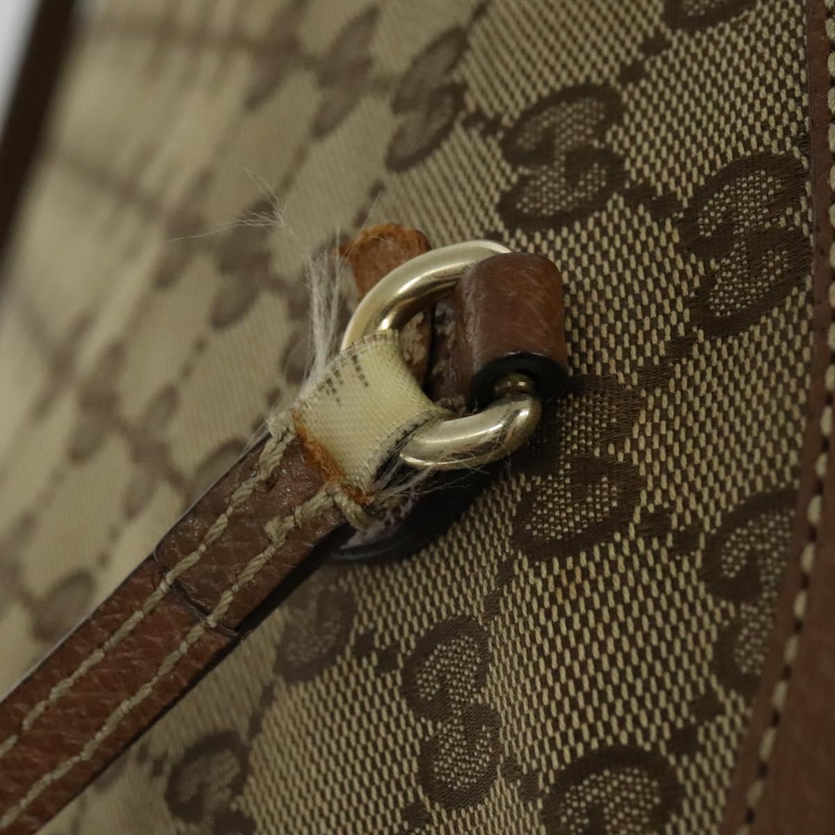 GUCCI GG Canvas Shoulder Bag Beige Gold 323673 Auth 141351