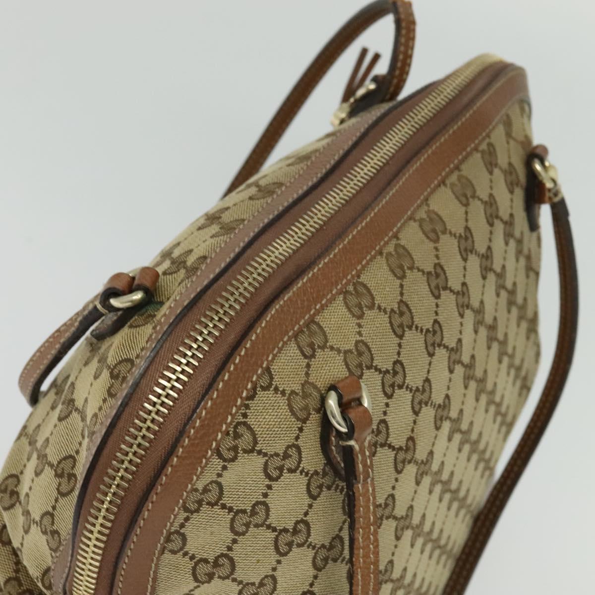 GUCCI GG Canvas Shoulder Bag Beige Gold 323673 Auth 141351