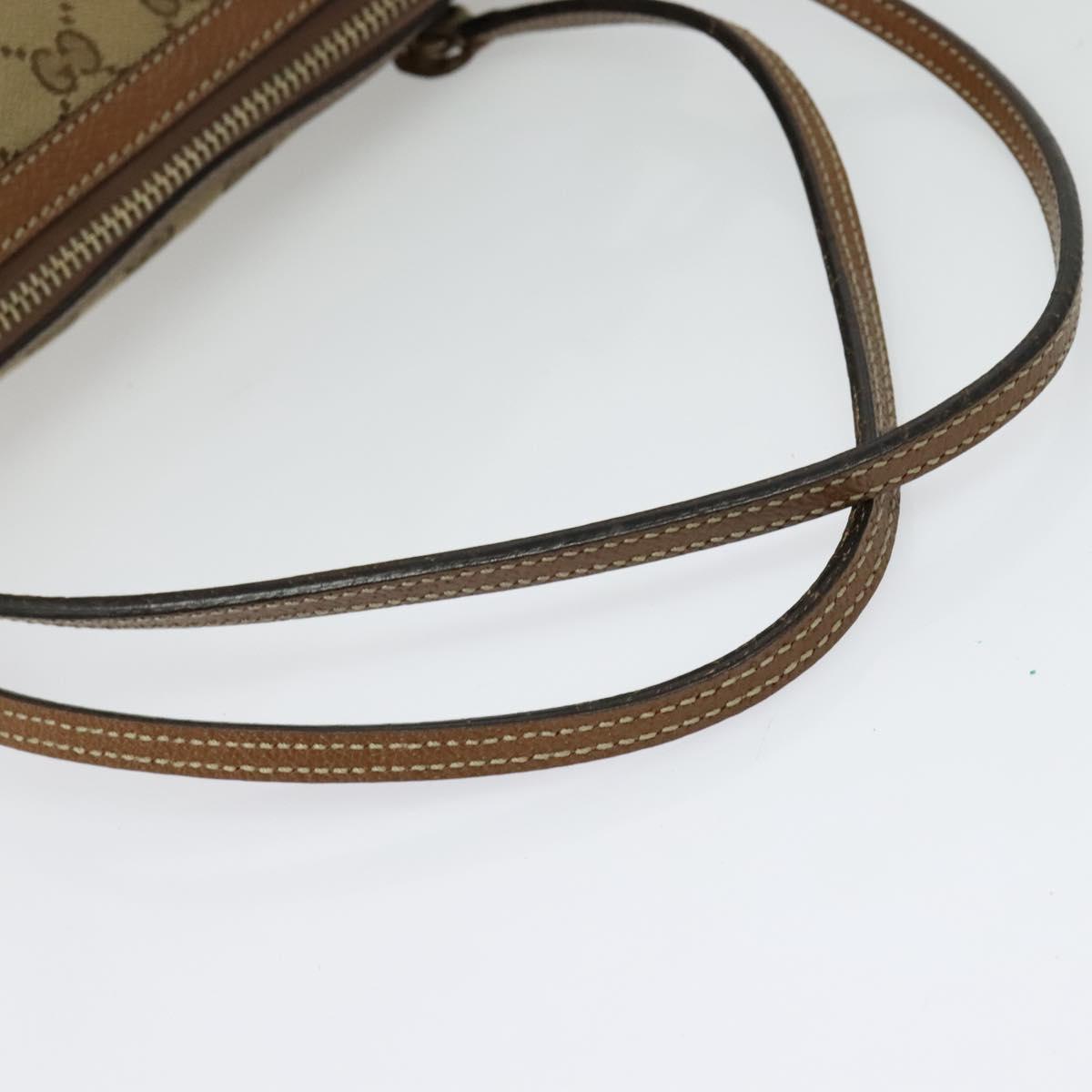 GUCCI GG Canvas Shoulder Bag Beige Gold 323673 Auth 141351