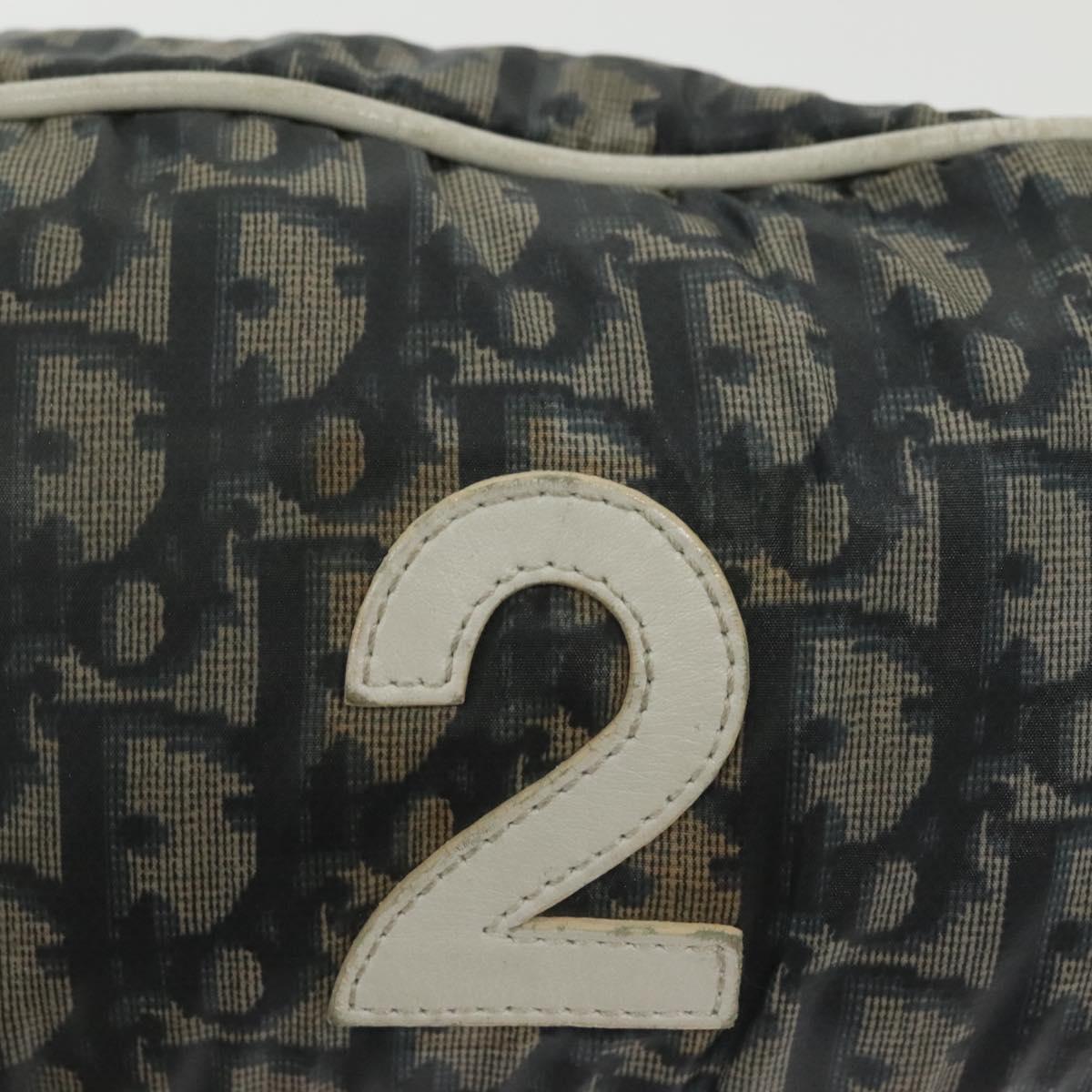 Christian Dior Trotter Canvas Waist bag Nylon Navy Silver Auth 141356A