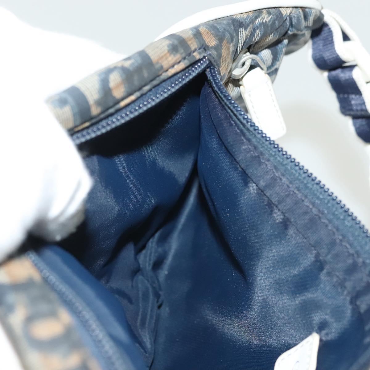 Christian Dior Trotter Canvas Waist bag Nylon Navy Silver Auth 141356A