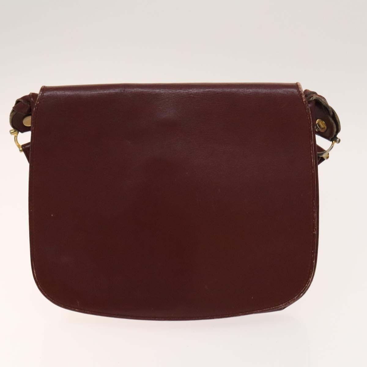 CARTIER Must Line Bag Leather Suede 5Set Bordeaux Auth 141369