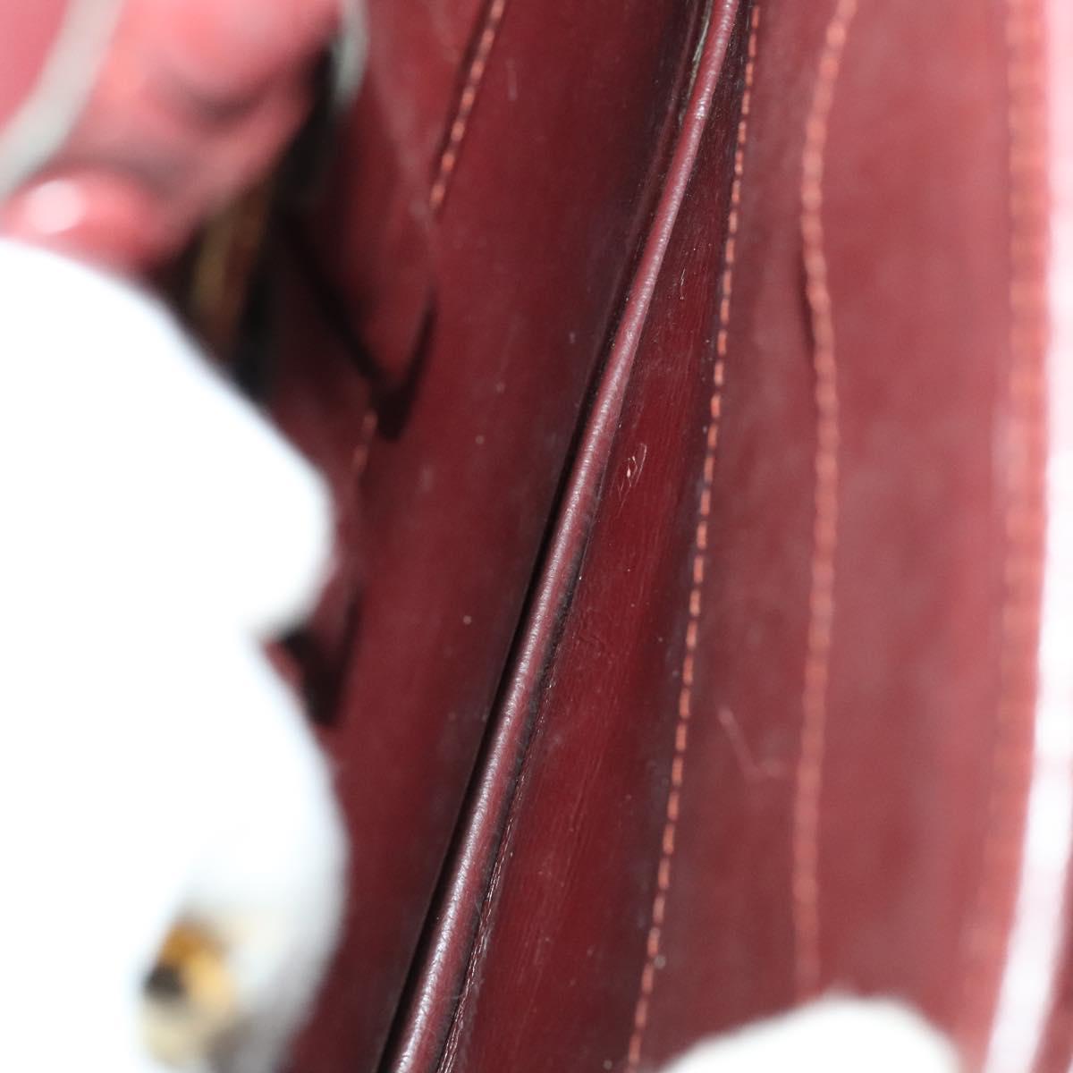 CARTIER Must Line Bag Leather Suede 5Set Bordeaux Auth 141369