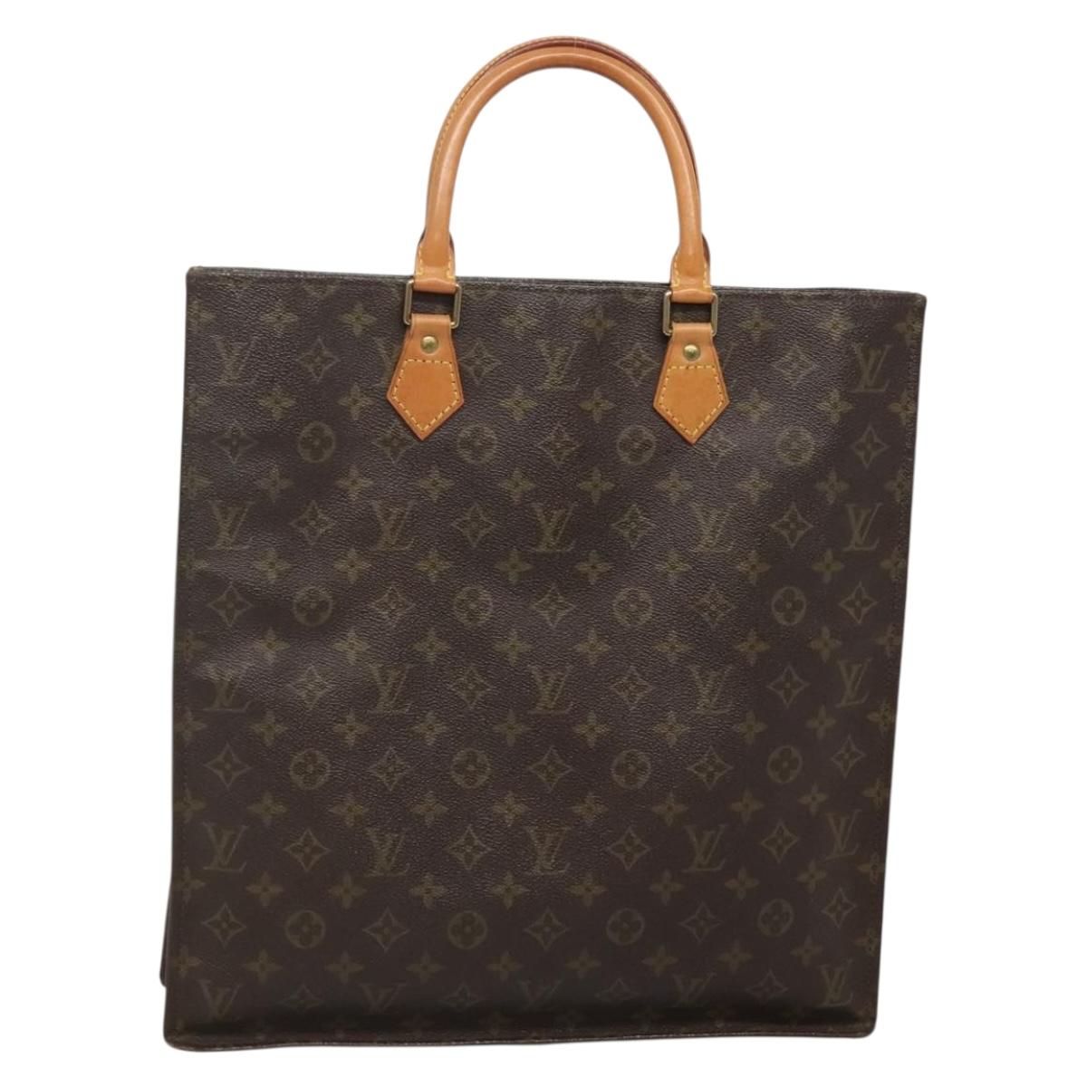 LOUIS VUITTON Monogram Sac Plat Hand Bag M51140 LV Auth 141393