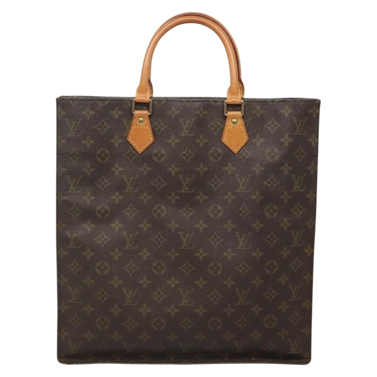 LOUIS VUITTON Monogram Sac Plat Hand Bag M51140 LV Auth 141393