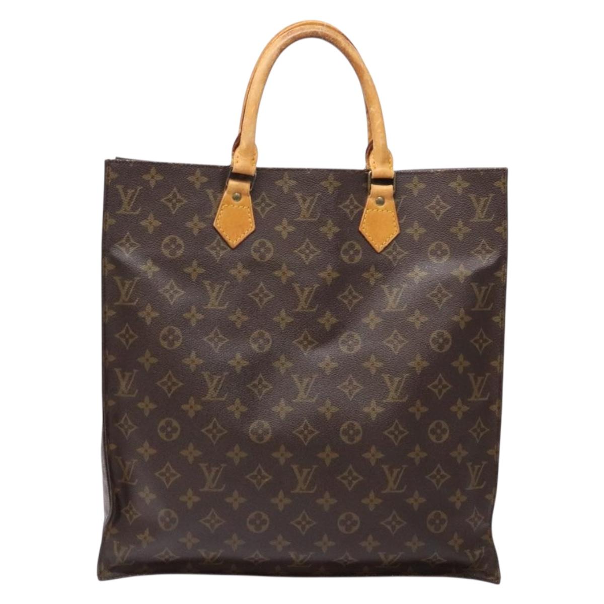 LOUIS VUITTON Monogram Sac Plat Hand Bag M51140 LV Auth 141396
