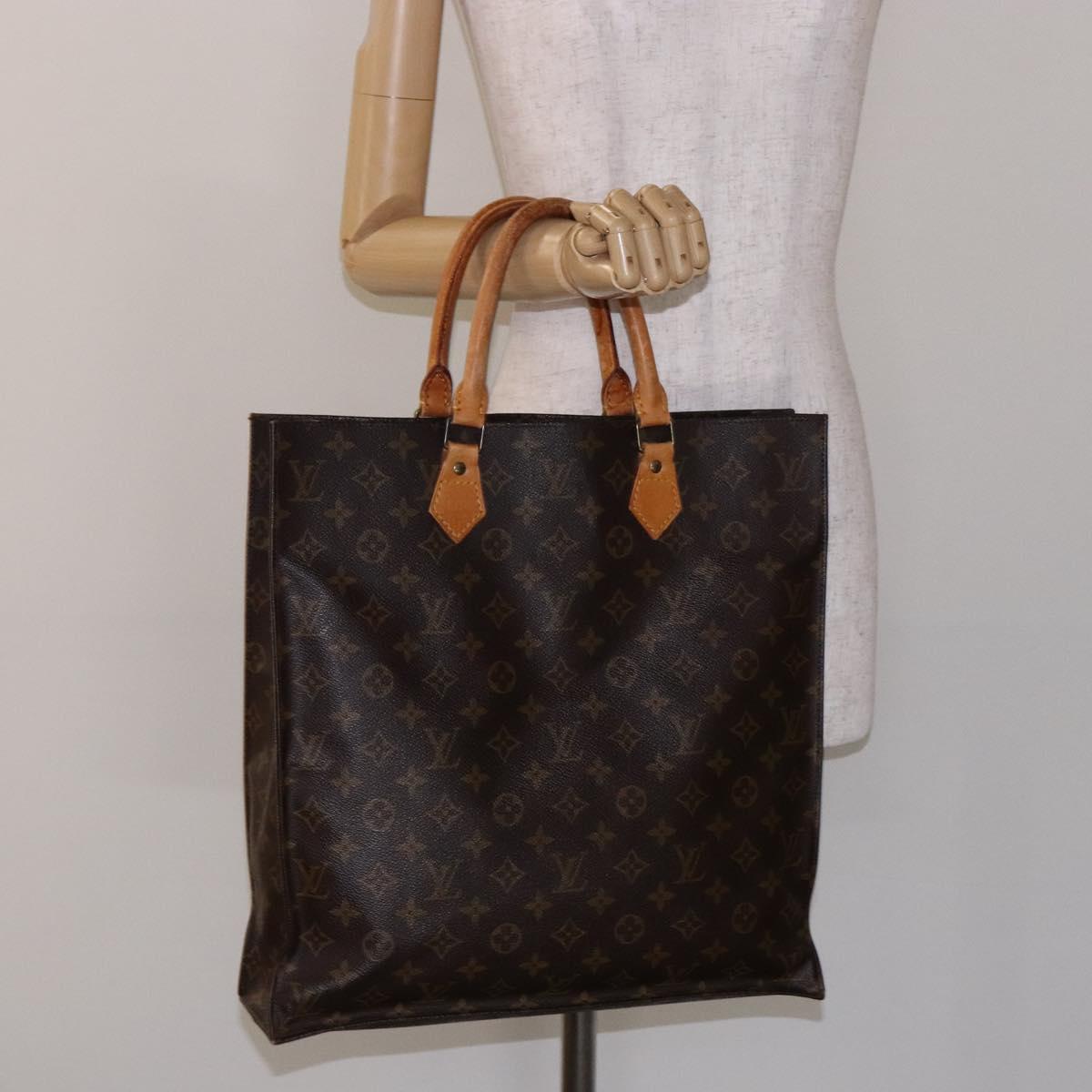 LOUIS VUITTON Monogram Sac Plat Hand Bag M51140 LV Auth 141396