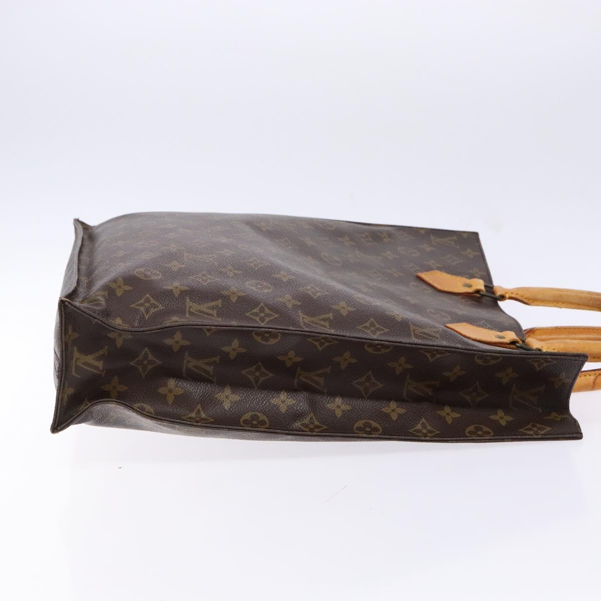 LOUIS VUITTON Monogram Sac Plat Hand Bag M51140 LV Auth 141396