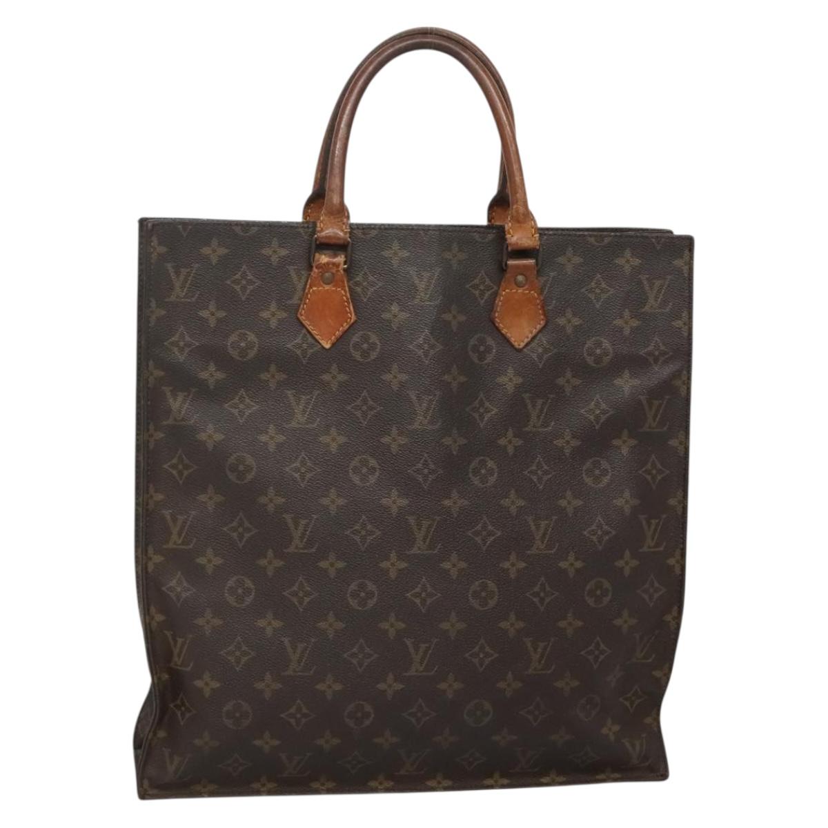 LOUIS VUITTON Monogram Sac Plat Hand Bag M51140 LV Auth 141397