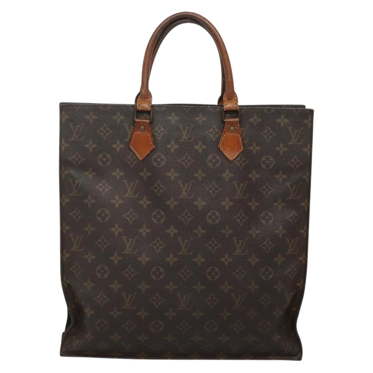 LOUIS VUITTON Monogram Sac Plat Hand Bag M51140 LV Auth 141397