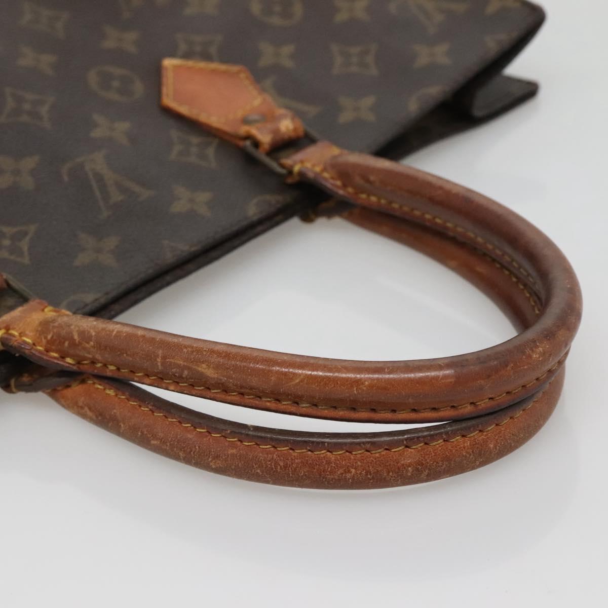 LOUIS VUITTON Monogram Sac Plat Hand Bag M51140 LV Auth 141397