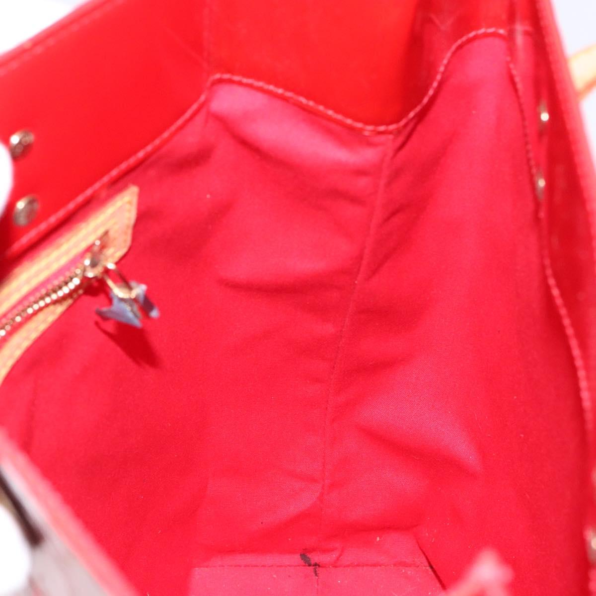 LOUIS VUITTON Monogram Vernis Reade MM Hand Bag Red Rouge M91086 LV Auth 141401