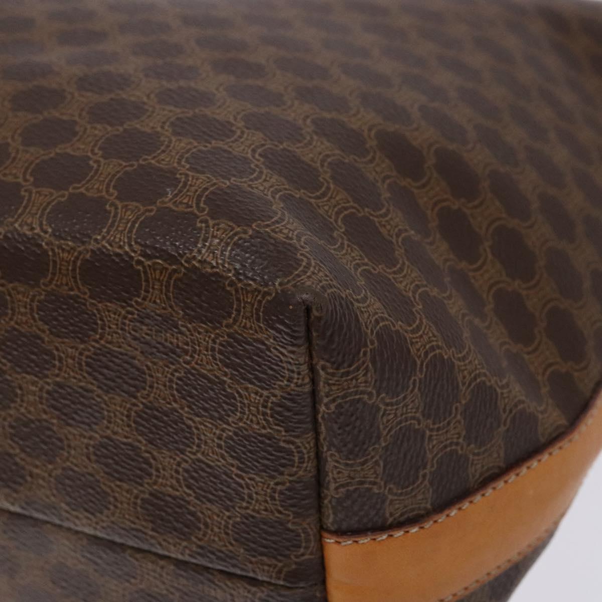CELINE Macadam Canvas Shoulder Bag PVC Leather Brown Gold Auth 141402
