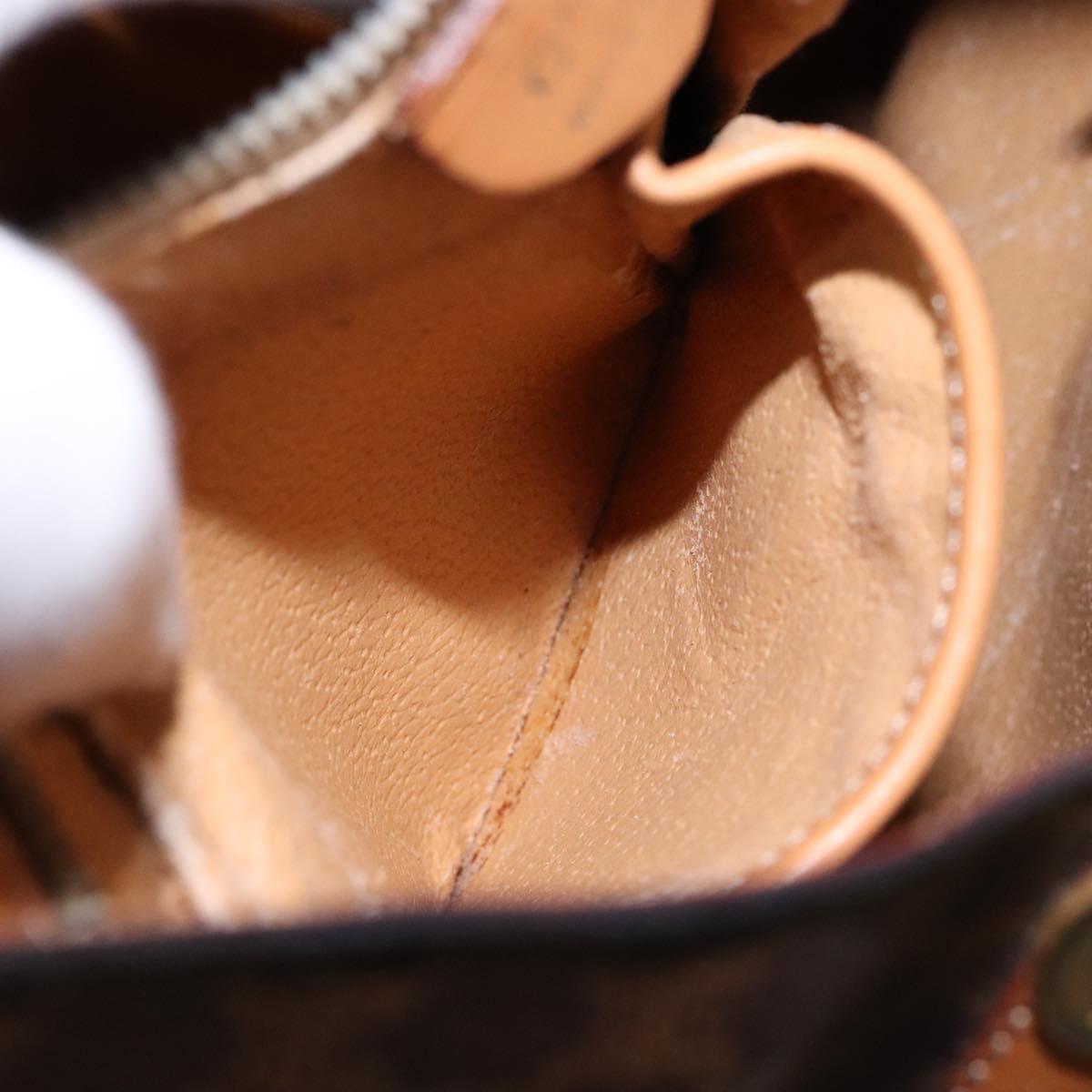 CELINE Macadam Canvas Shoulder Bag PVC Leather Brown Gold Auth 141402
