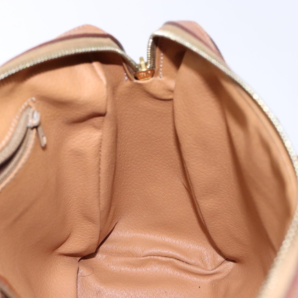 CELINE Macadam Canvas Hand Bag PVC Leather Brown Gold Auth 141403