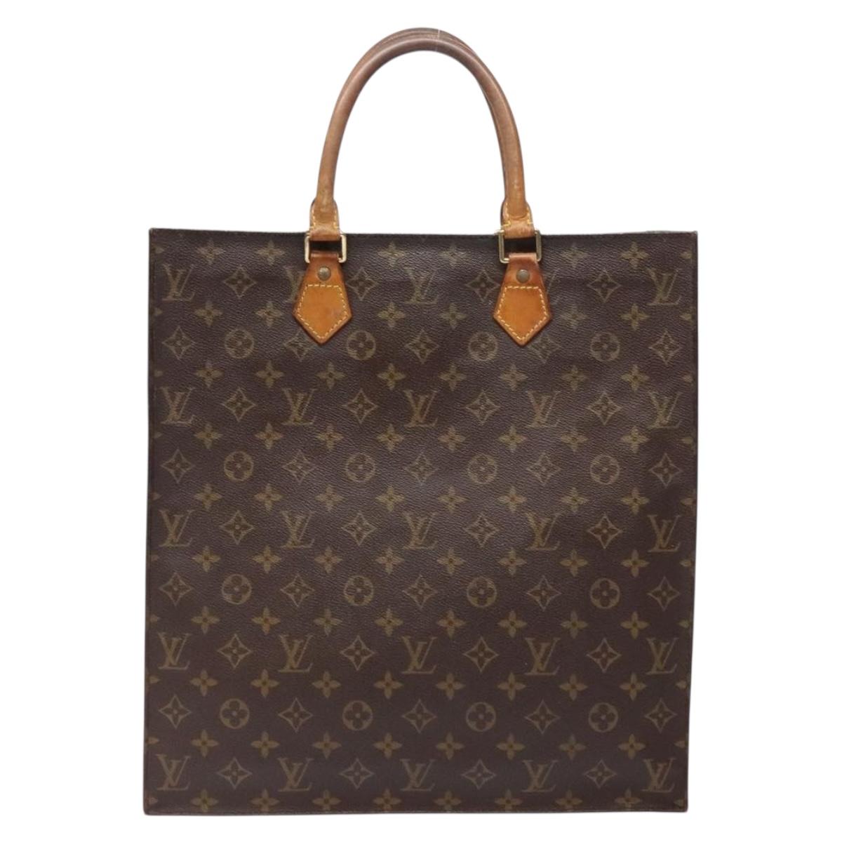 LOUIS VUITTON Monogram Sac Plat Hand Bag M51140 LV Auth 141413